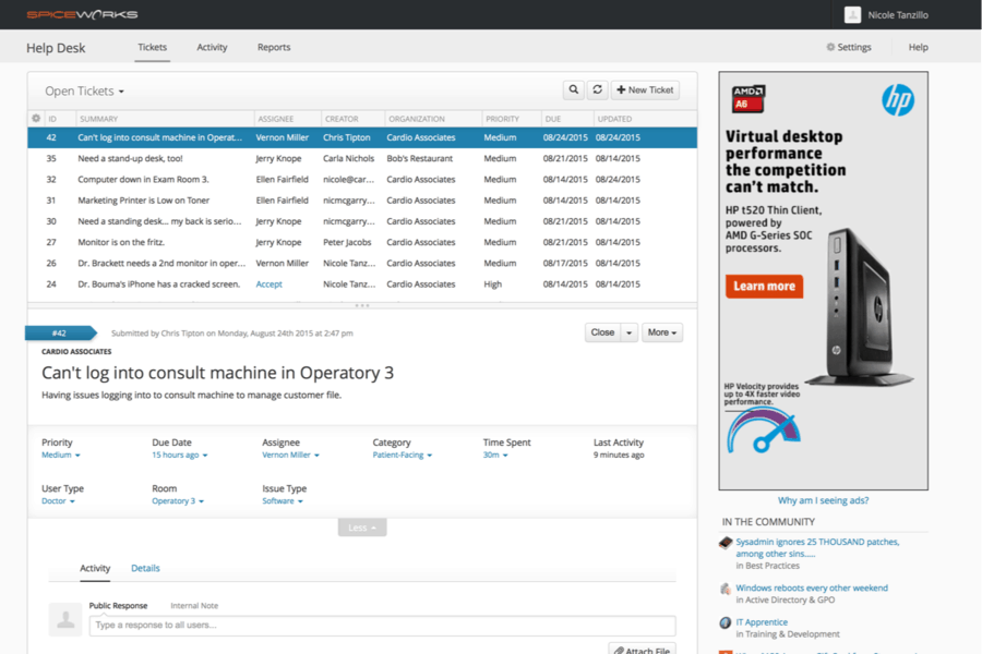 Spiceworks Help Desk
