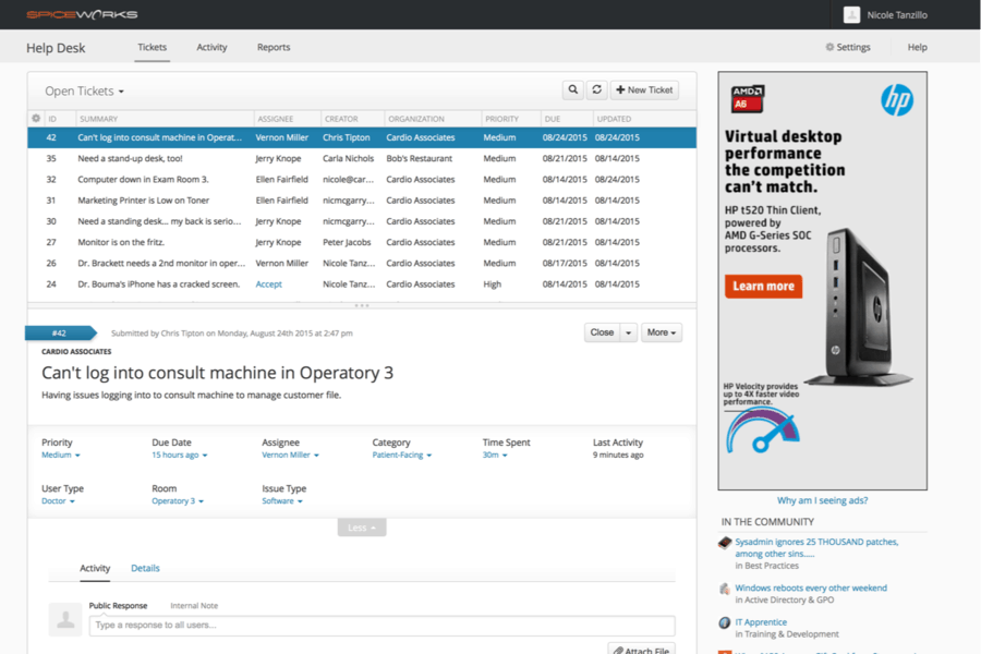 Spiceworks Help Desk