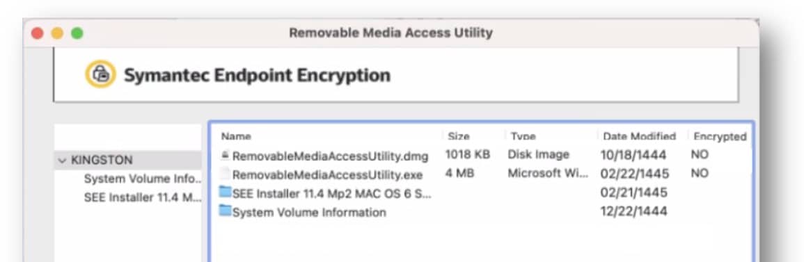 Symentec Endpoint Protection USB