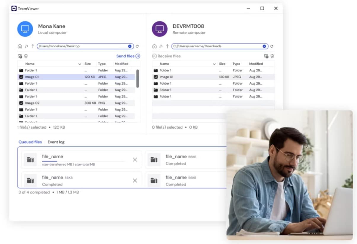 Teamviewer remote control session