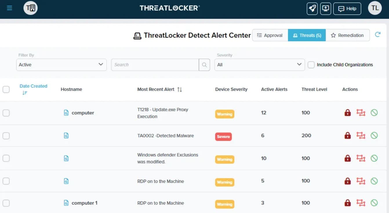 Threatlocker alert center
