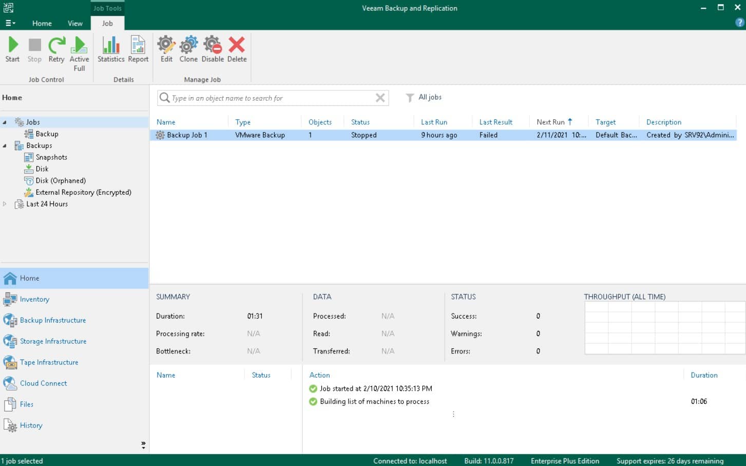 Veeam Backup and Replication hyper-v backup