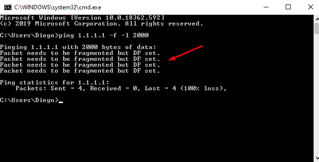 Windows Ping Destination