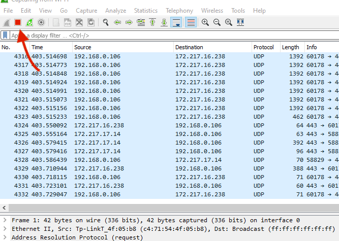 Wireshark Stop Capture