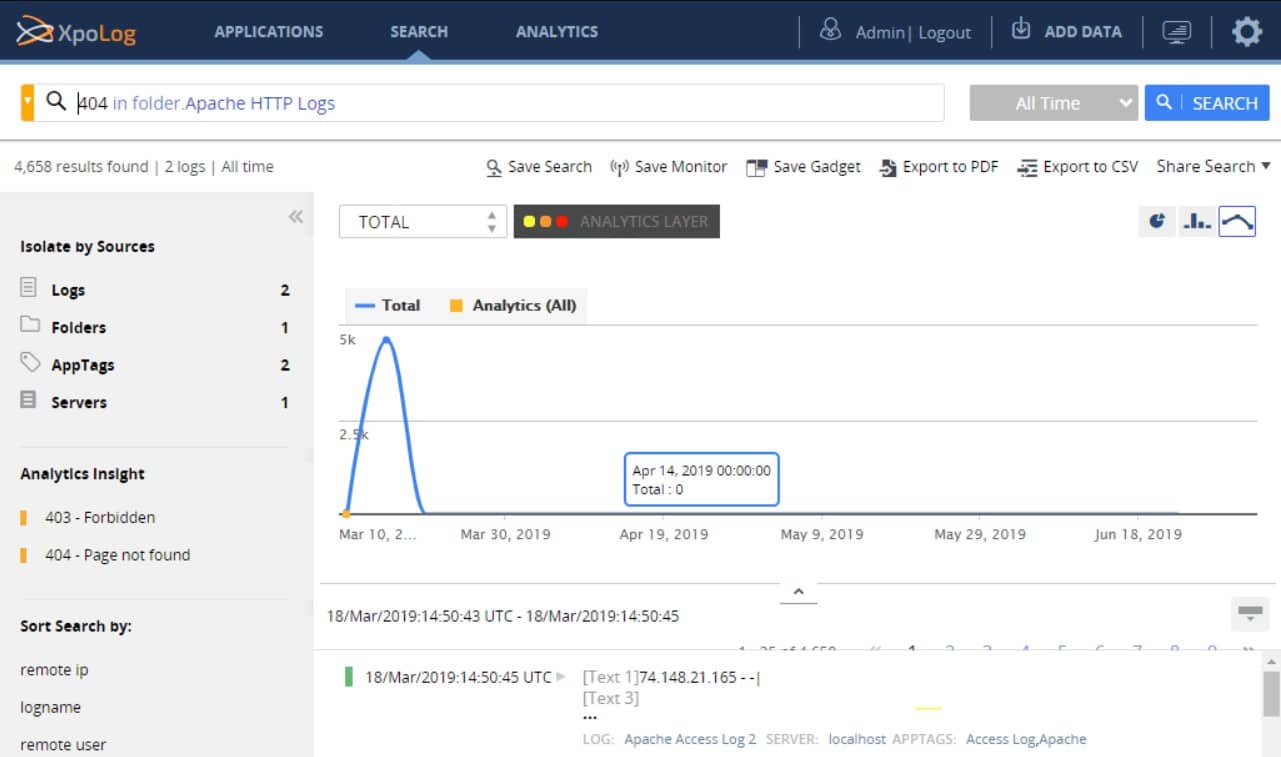 XPLG XpoLog log parsing and analysis