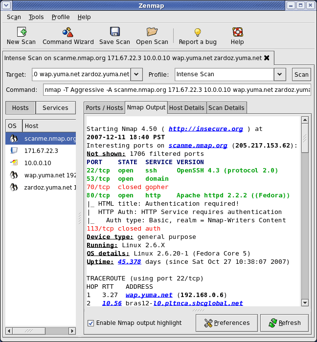Zenmap and Nmap