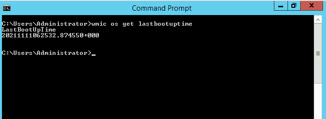 check uptime with wmic