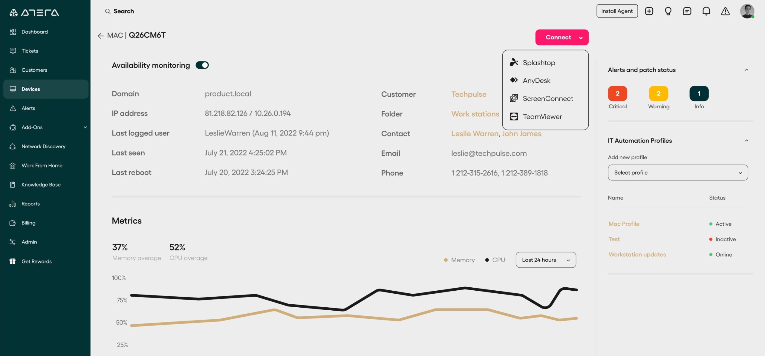 atera Network Monitoring Tools & Software