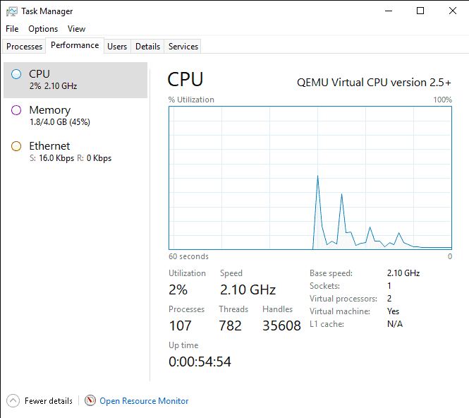 check uptime with task manager