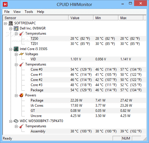 cpuid HWMonitor