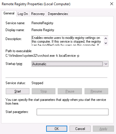 enable remote shutdown