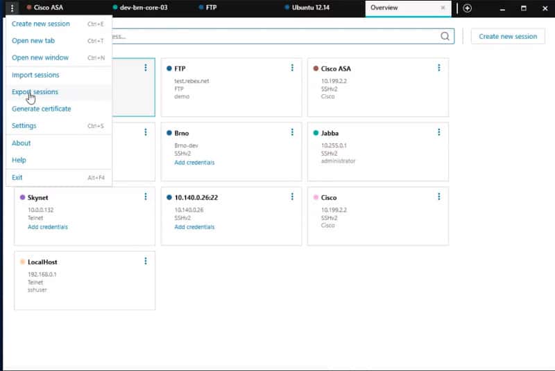 export putty session solarwinds