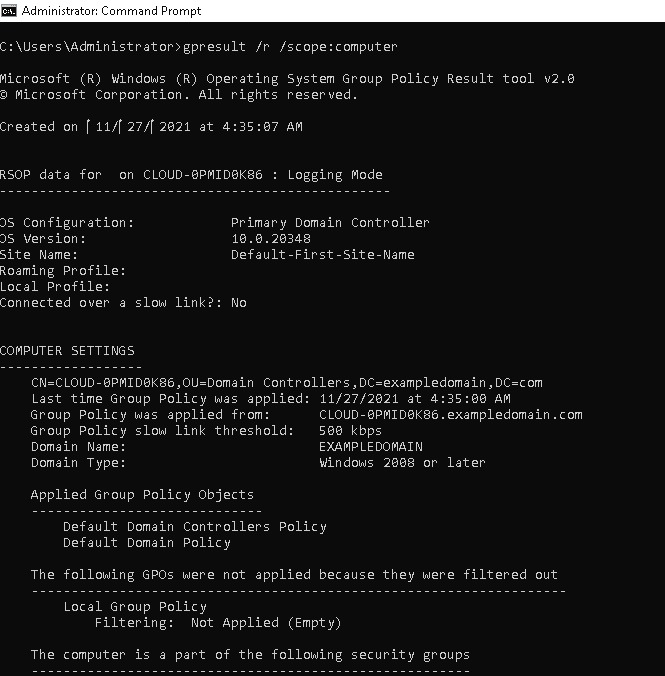gpresult computer information page1