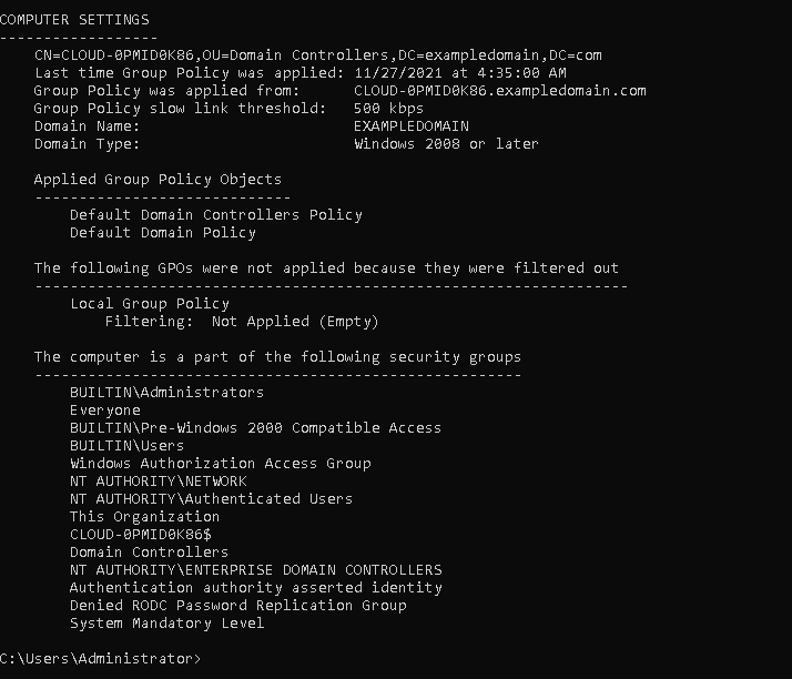 gpresult computer information page2