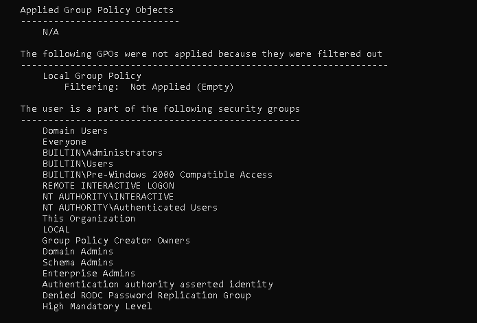 gpresult user information page2
