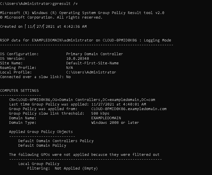gpresult verbose information page1