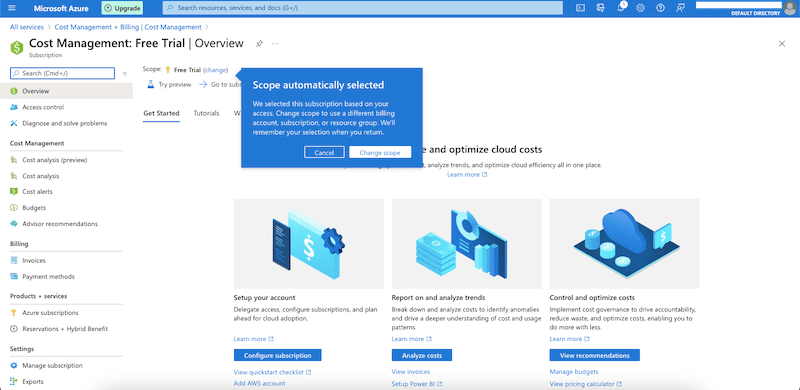 How to use Azure Cost Management