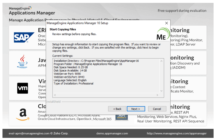 ManageEngine Applications Manager 16 Setup