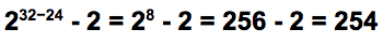 number of hosts for /24 subnet