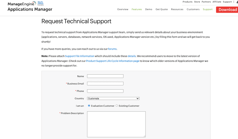 ManageEngine Customer Support