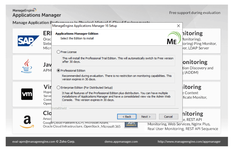 ManageEngine Applications Manager 16 Setup 