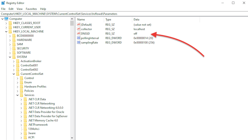 Registry editor 