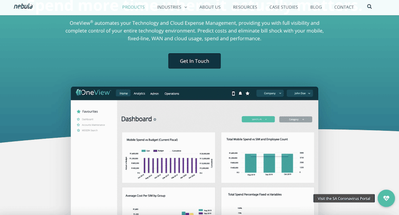 Nebula OneView Cloud Expense Management