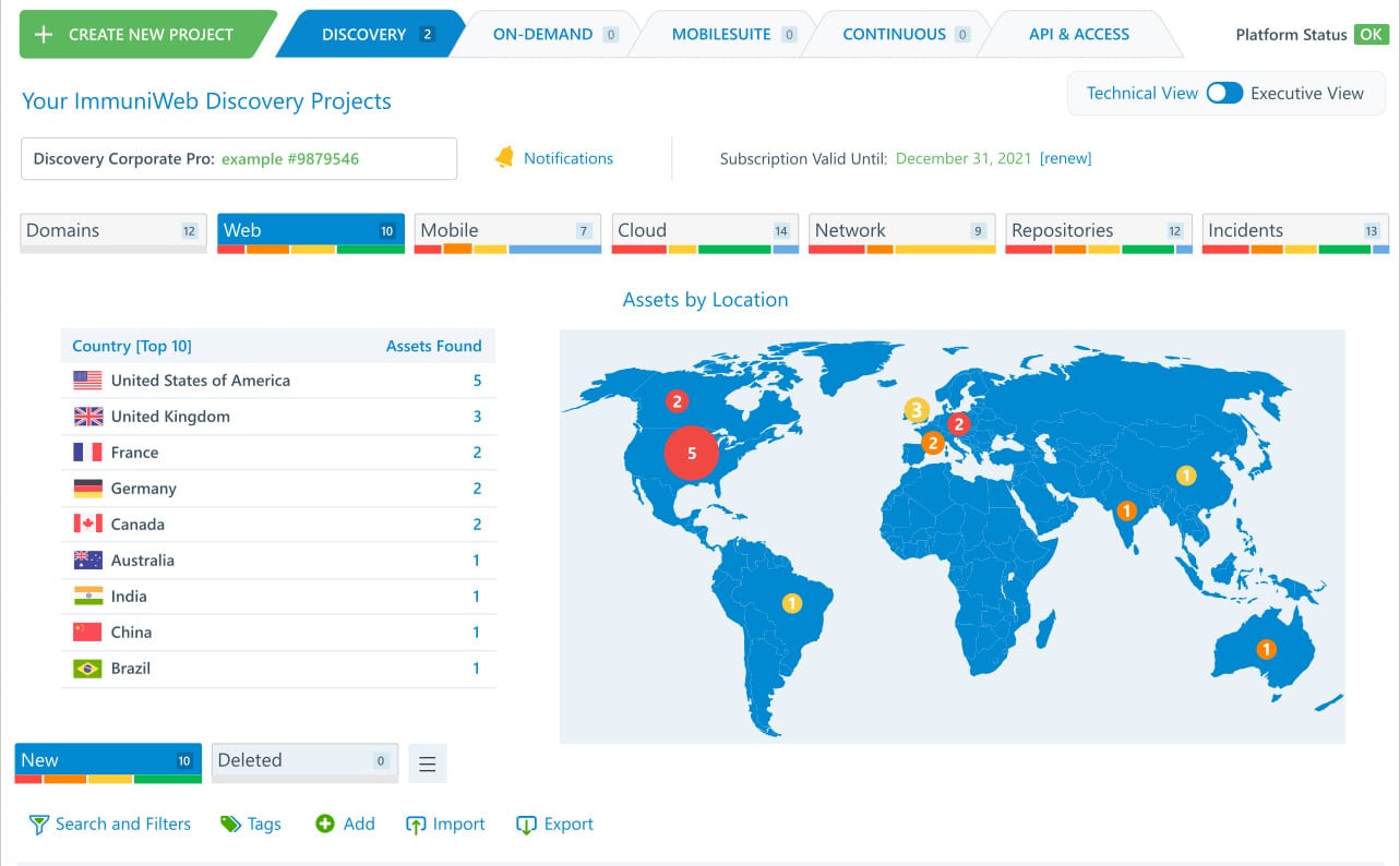 ImmuniWeb Discovery