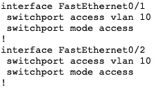 interface mode vlan cisco