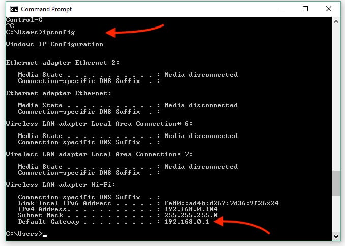 ipconfig