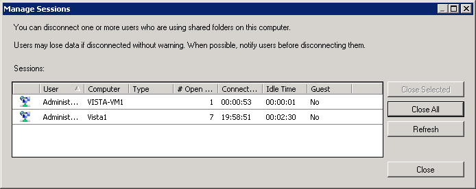 manage sessions