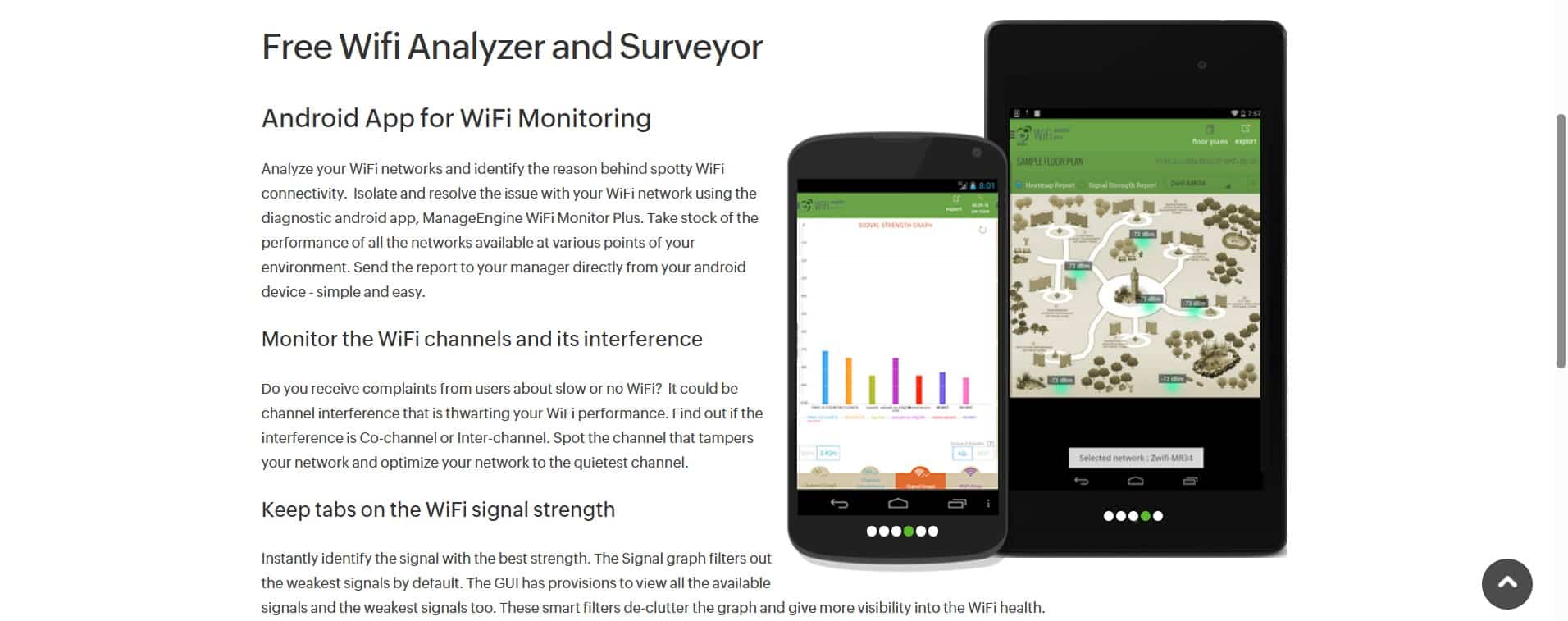 manageengine wifi monitor plus homepage