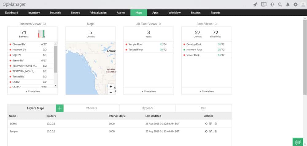 opmanager maps layout
