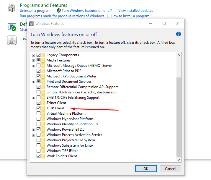 Windows features