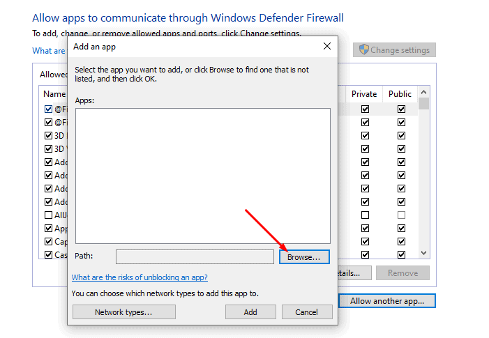Windows Firewall and configuration of the rules and exceptions to allow TFTP