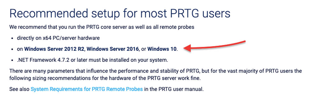 prtg sys requirements