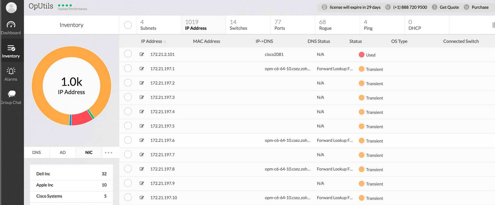screenshot opmanager