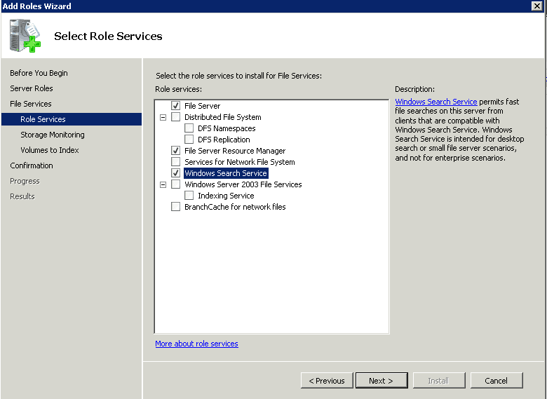 select role services