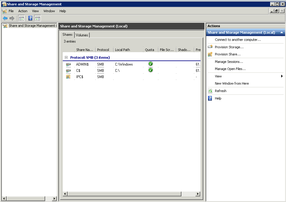 share and storage management