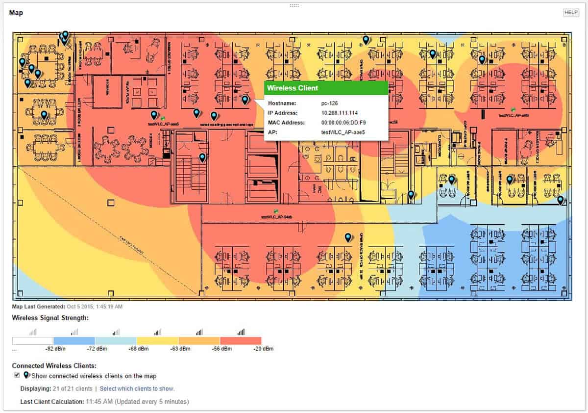SolarWinds Wifi Heat Map with NPM
