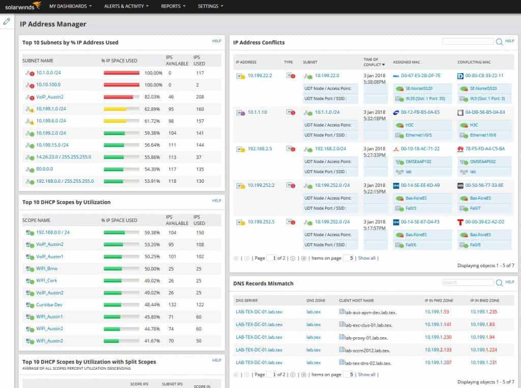 solarwinds ip-address manager screenshot